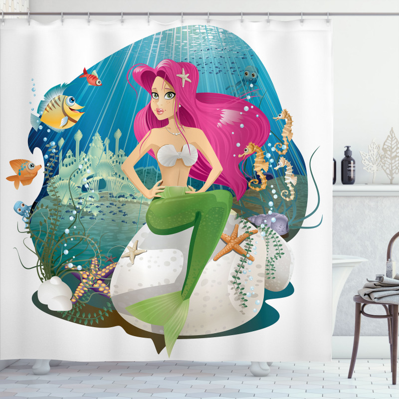 Underwater Mermaid Shower Curtain