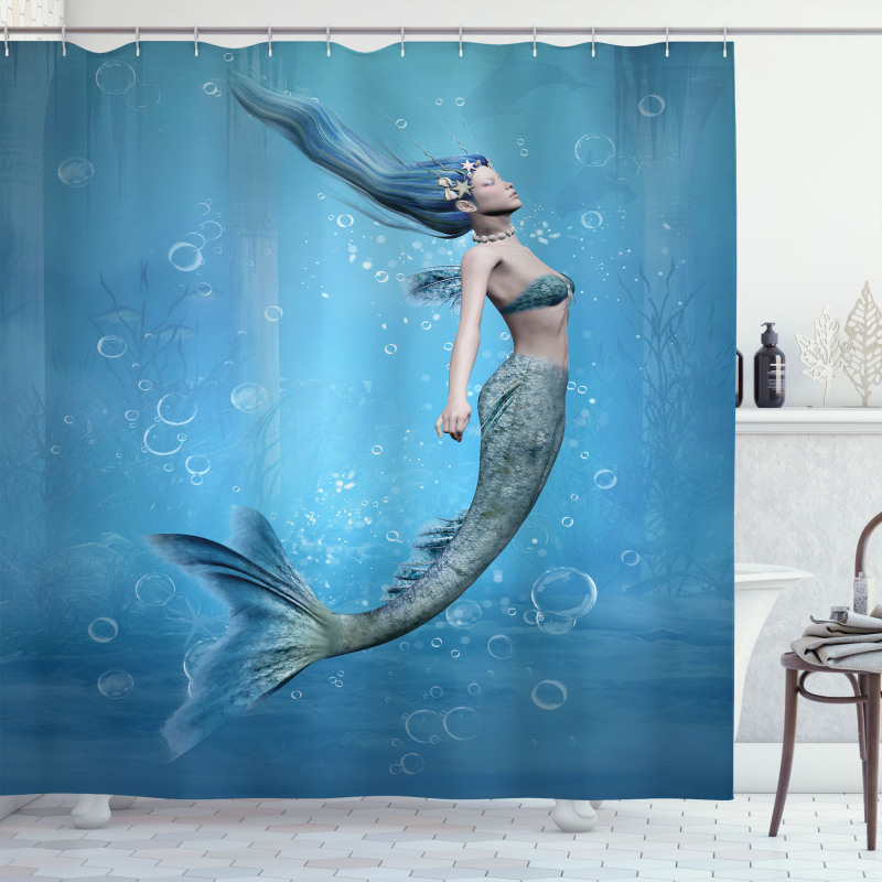 Mermaid Myth Creature Shower Curtain