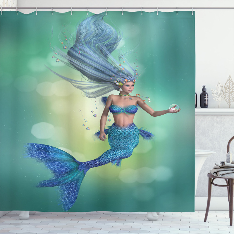 Mermaids Swimming Shower Curtain