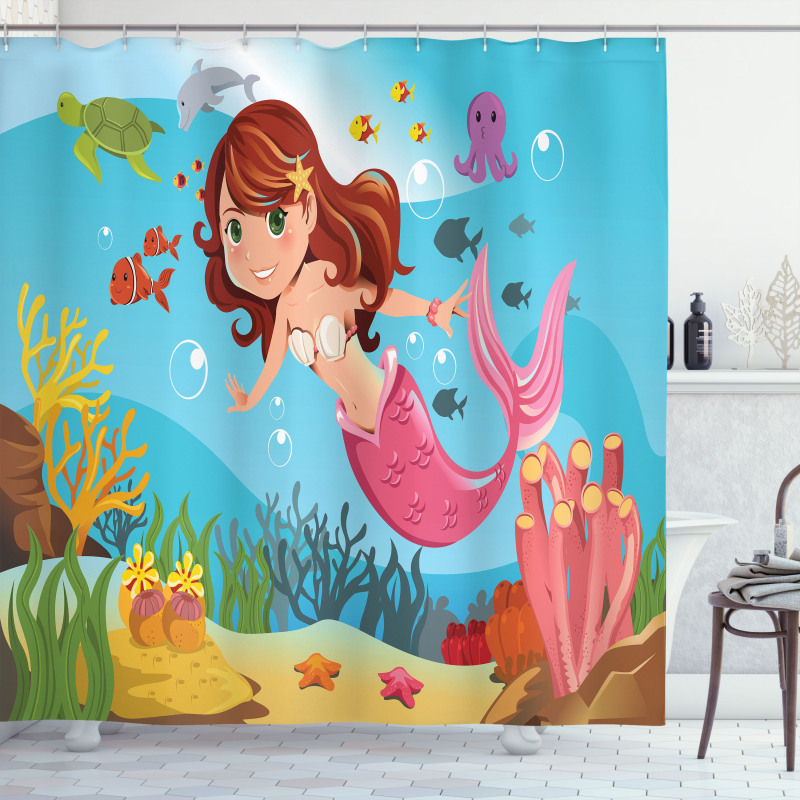 Cheerful Underwater Shower Curtain
