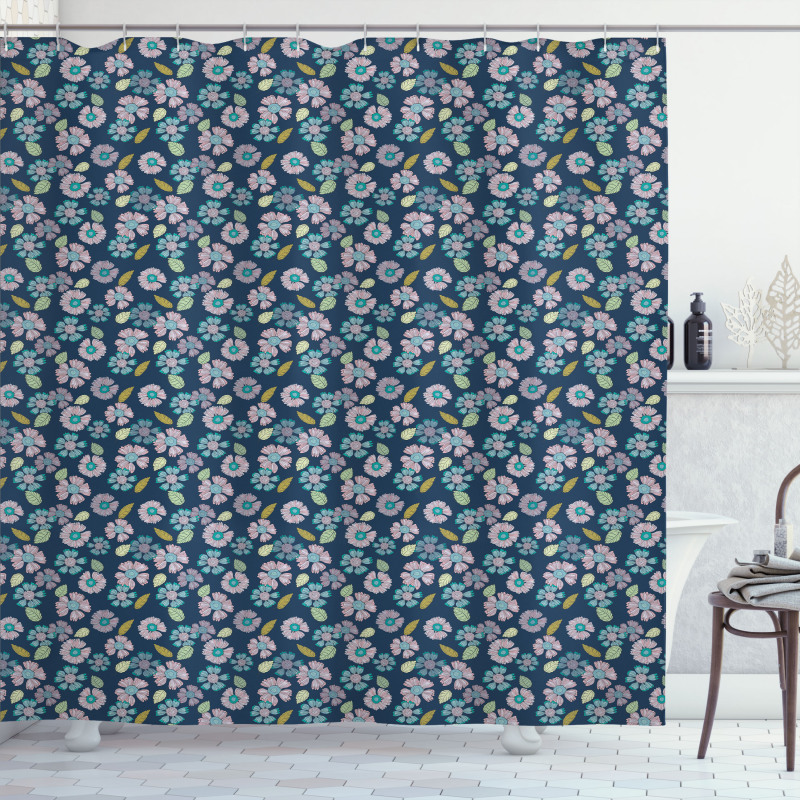 Top View Botanical Elements Shower Curtain