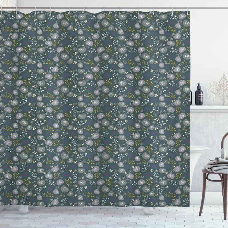 Forest Elements and Blots Shower Curtain