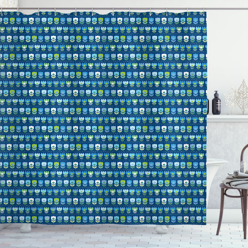 Scandinavian Inspired Tulips Shower Curtain