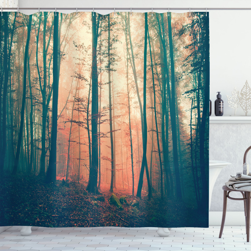 Autumn Forest Woodland Shower Curtain