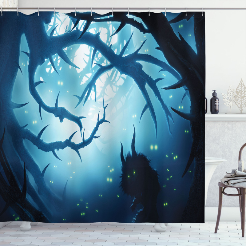 Night Forest Halloween Shower Curtain