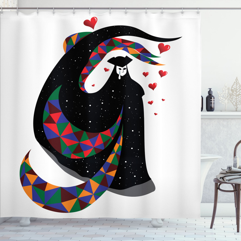 Surreal Costume with Mask Shower Curtain