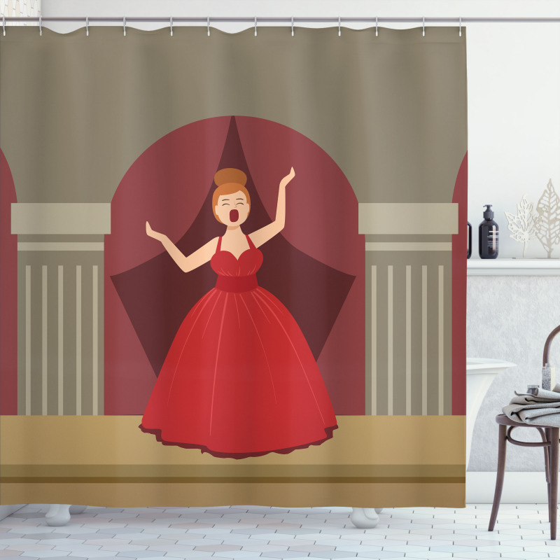 Singing Woman Formal Clothes Shower Curtain