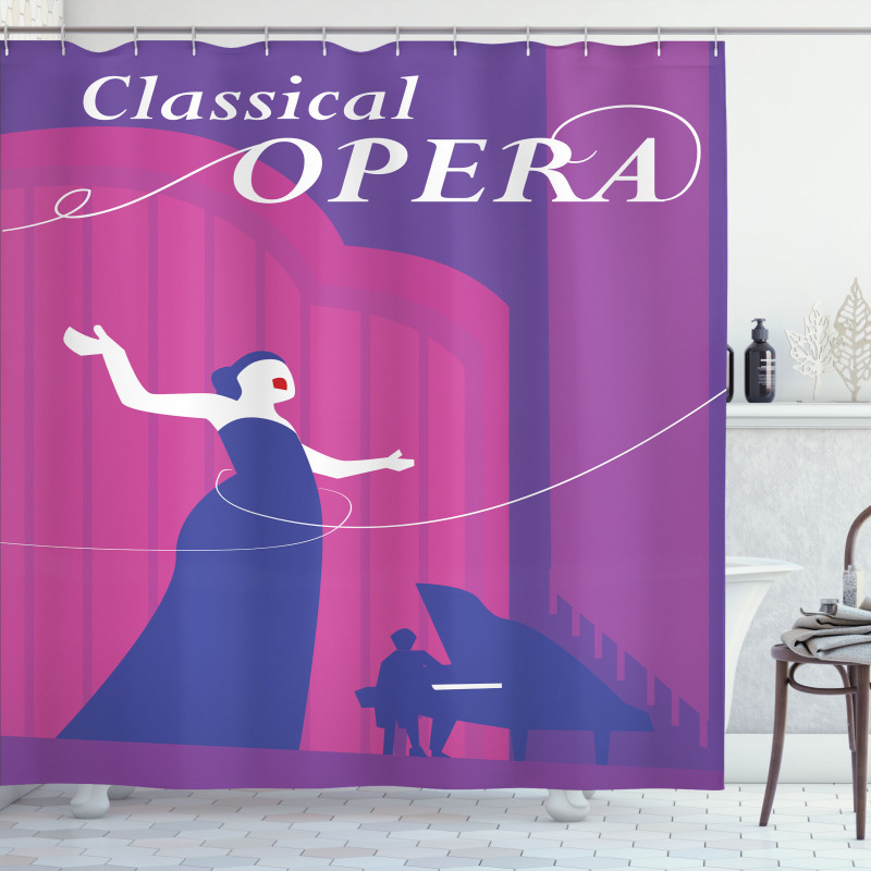 Singing Woman and Pianist Shower Curtain