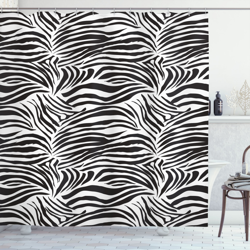 Wild Zebra Lines Shower Curtain
