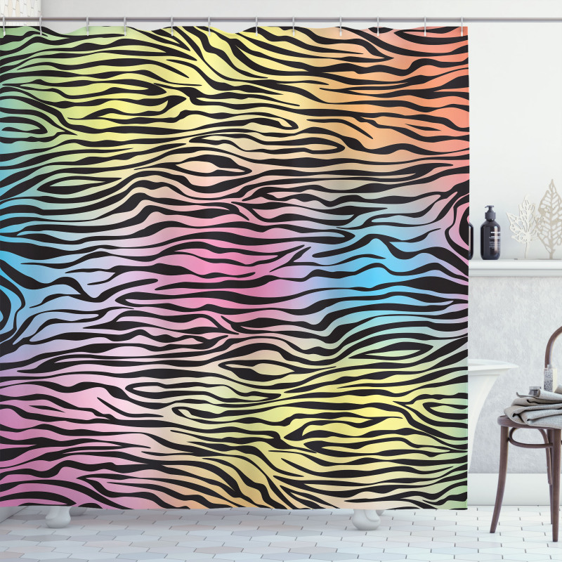 Colorful Wildlife Zebra Shower Curtain
