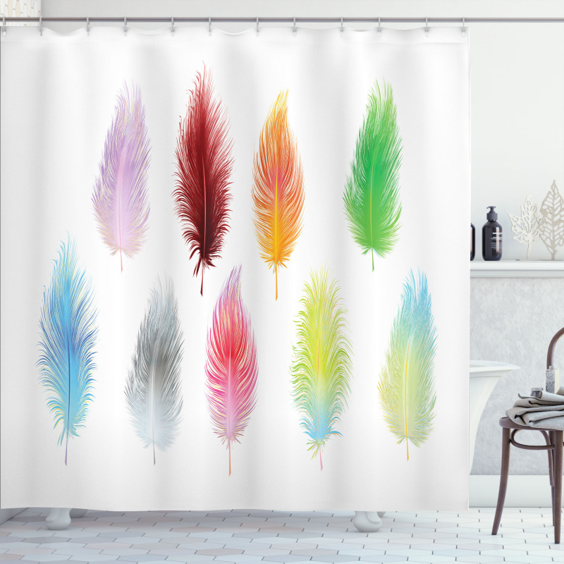 Bohemian Colorful Fluff Shower Curtain