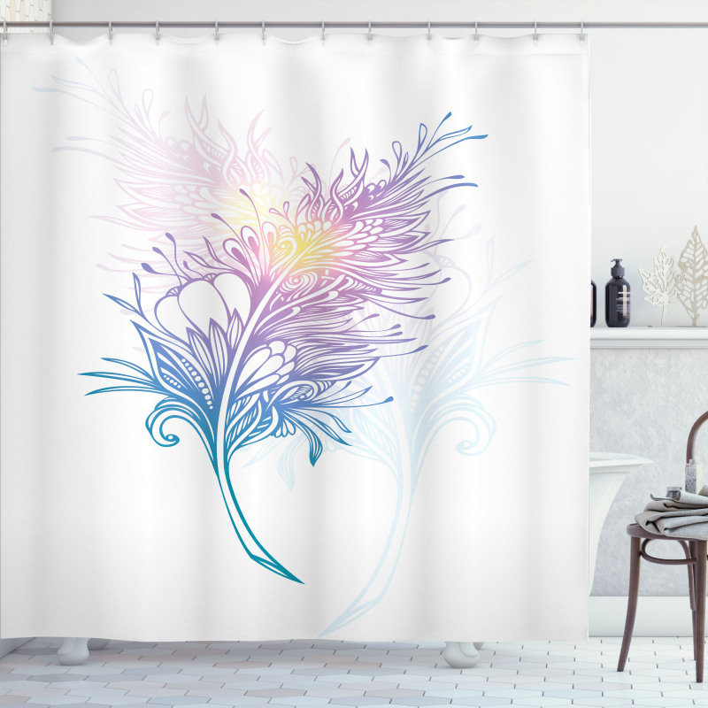 Bohemian Silhouette Plume Shower Curtain