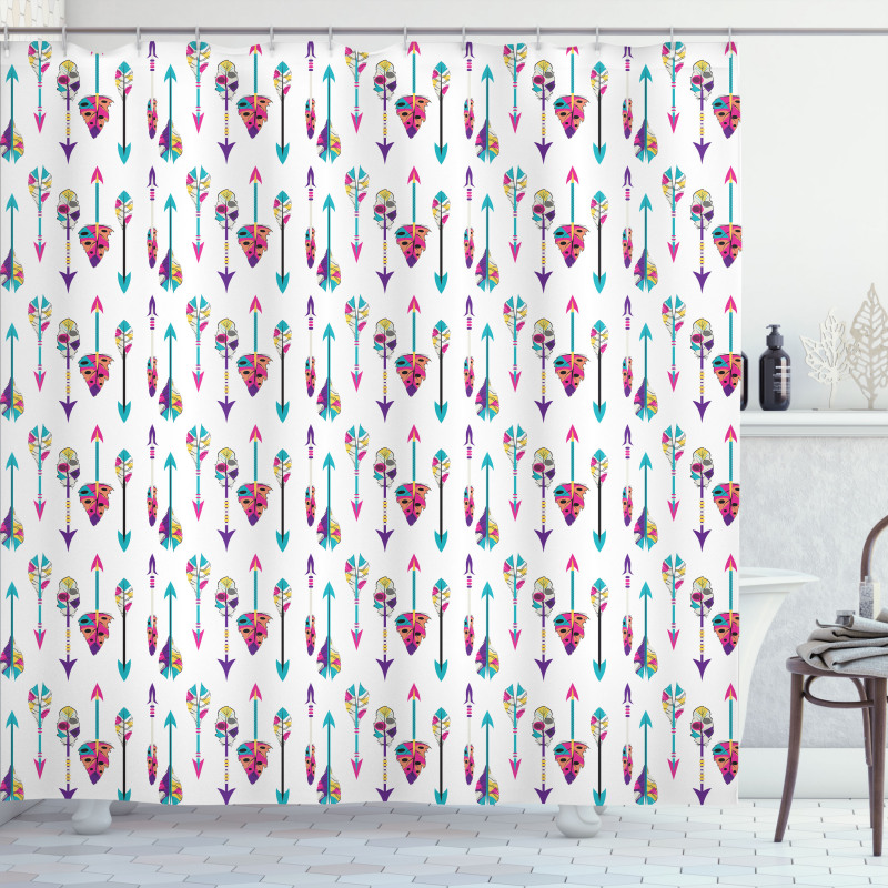 Colorful Oriental Arrows Shower Curtain