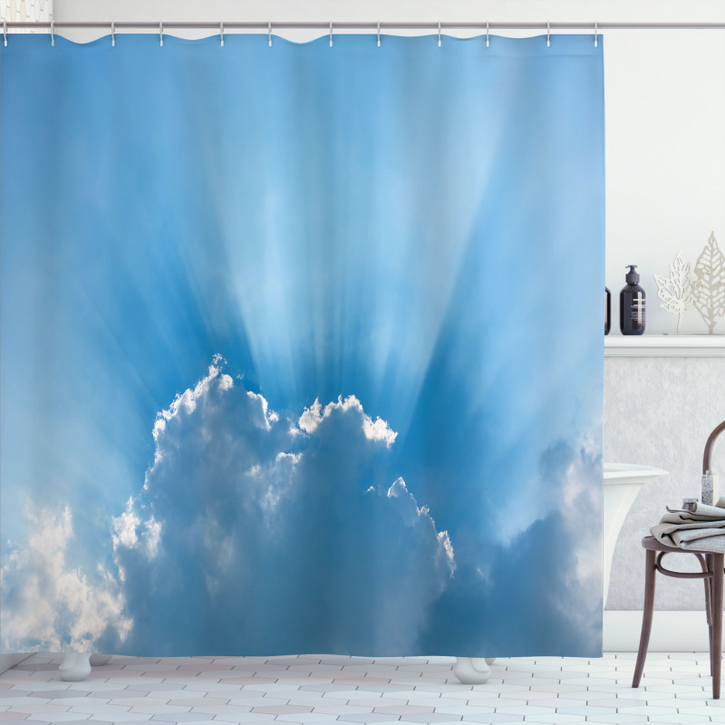 Sunburst Theme Lines Shower Curtain