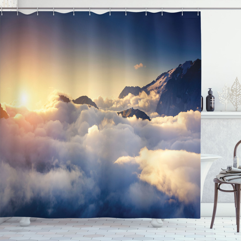 Climbing Above Clouds Shower Curtain