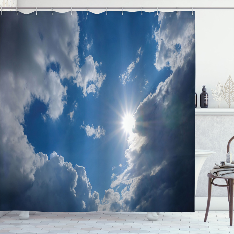 Vibrant Sun Clear Sky Shower Curtain