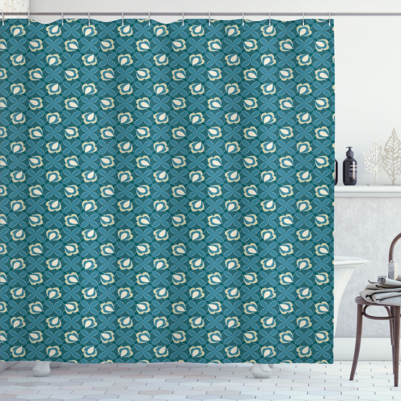 Nostalgic Dotted Floral Shower Curtain