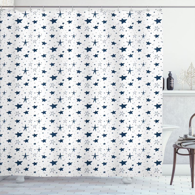 Stars Little Spots Sketchy Shower Curtain