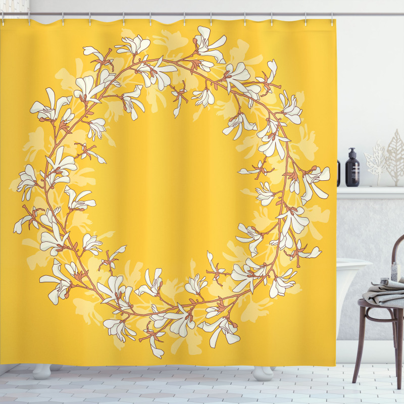 Floral Wreath with Magnolias Shower Curtain