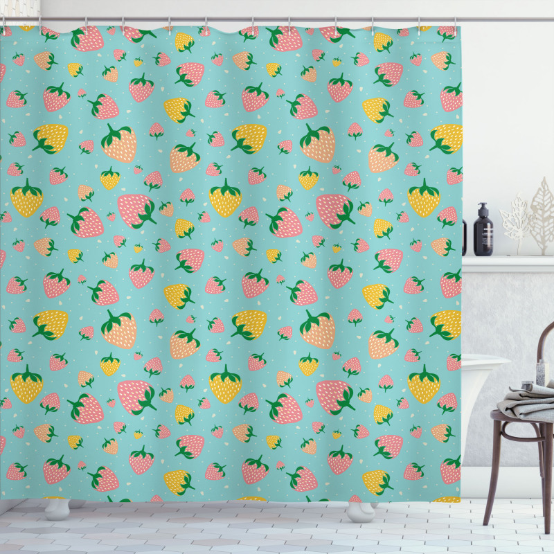 Fruits Spotted Backdrop Shower Curtain