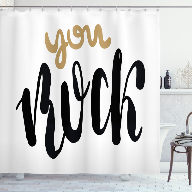 Cursive Inspirational Art Shower Curtain