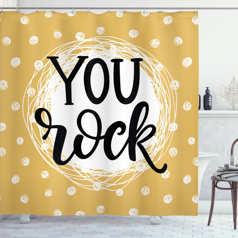 Scribble Circle Dots Art Shower Curtain