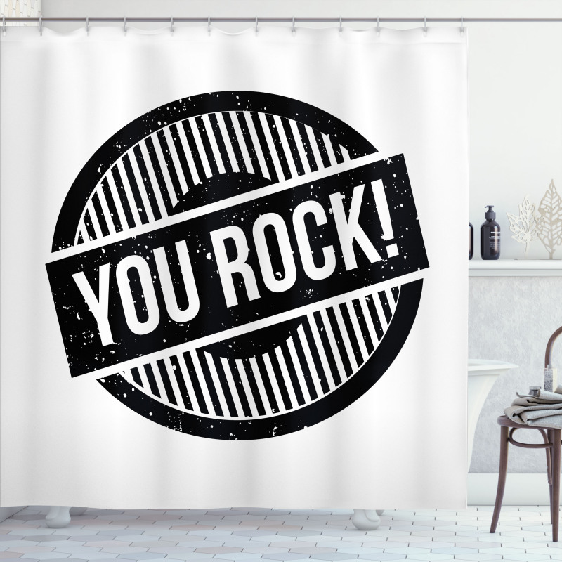 Stamp Grunge Motivational Shower Curtain