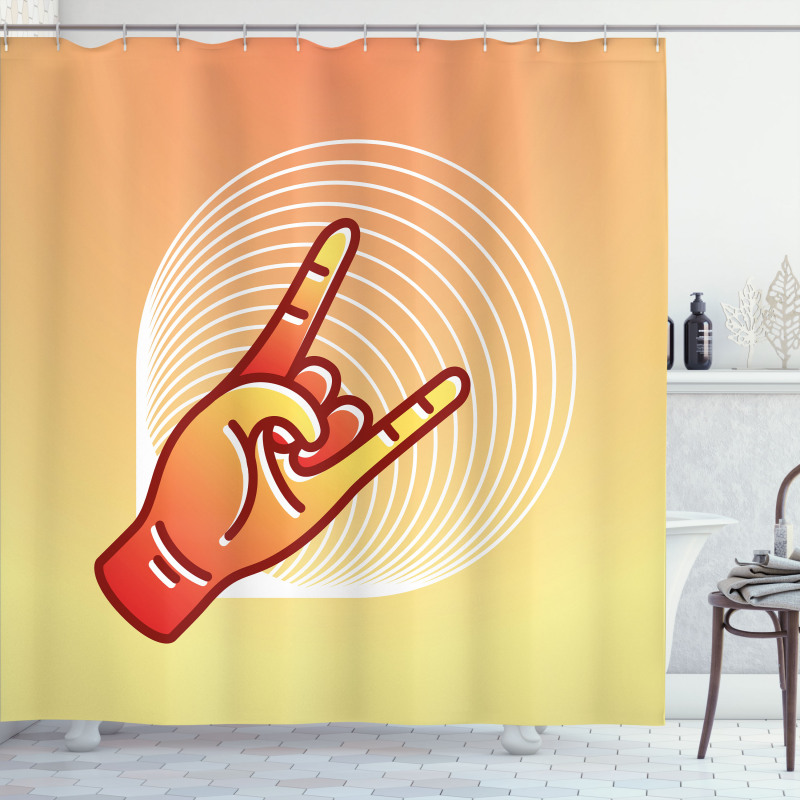 Sign of the Horns Graphic Shower Curtain