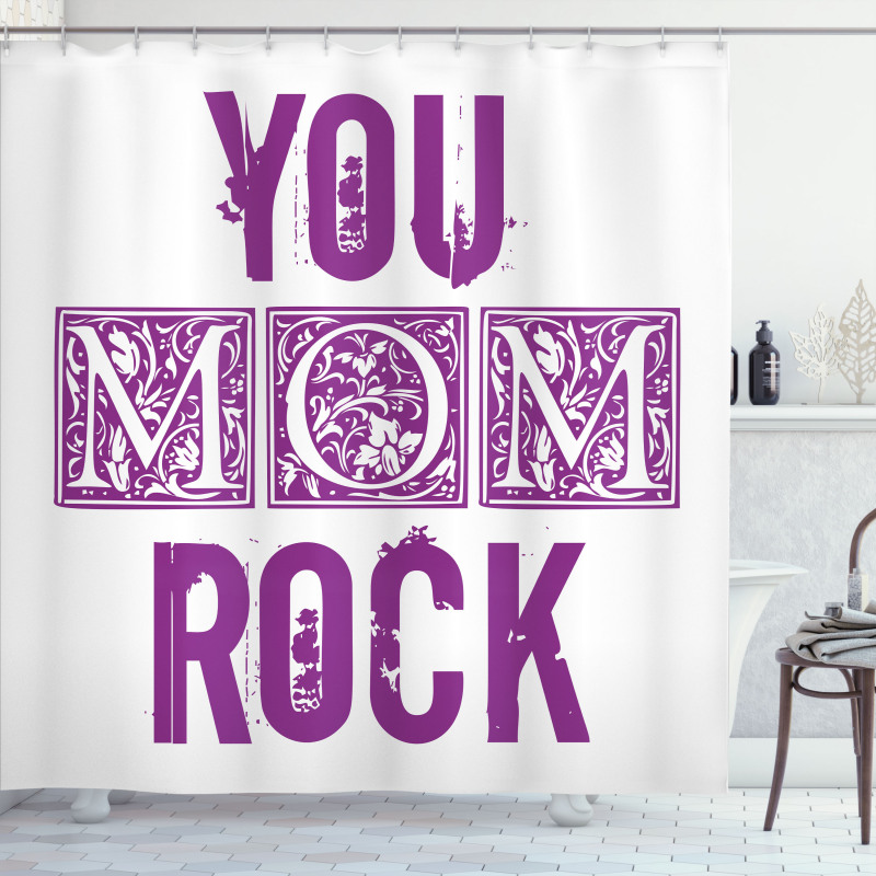 Mother's Day Typography Shower Curtain