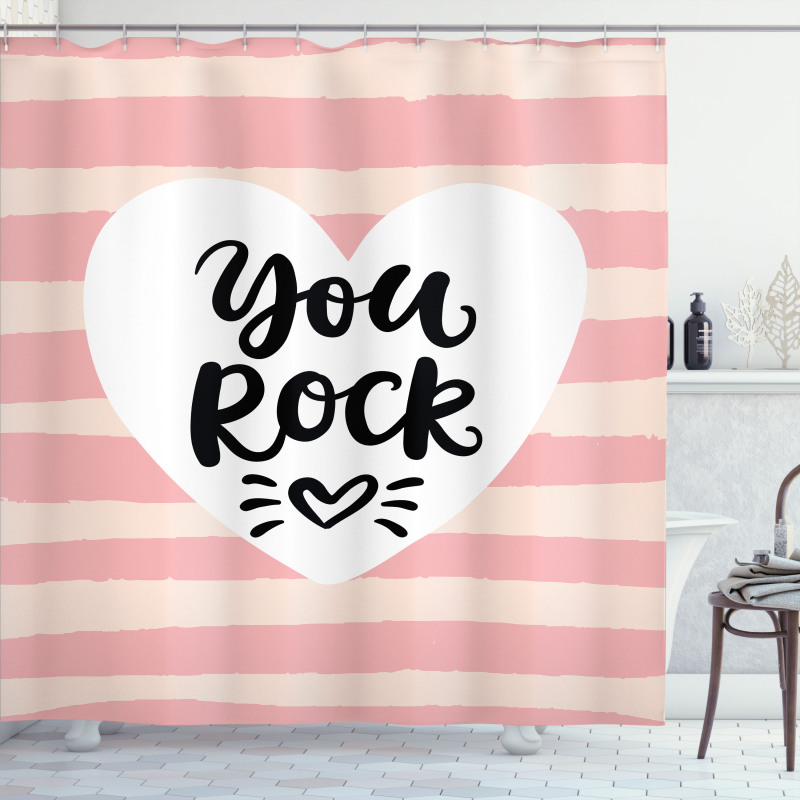 Motivational Motto Graphic Shower Curtain