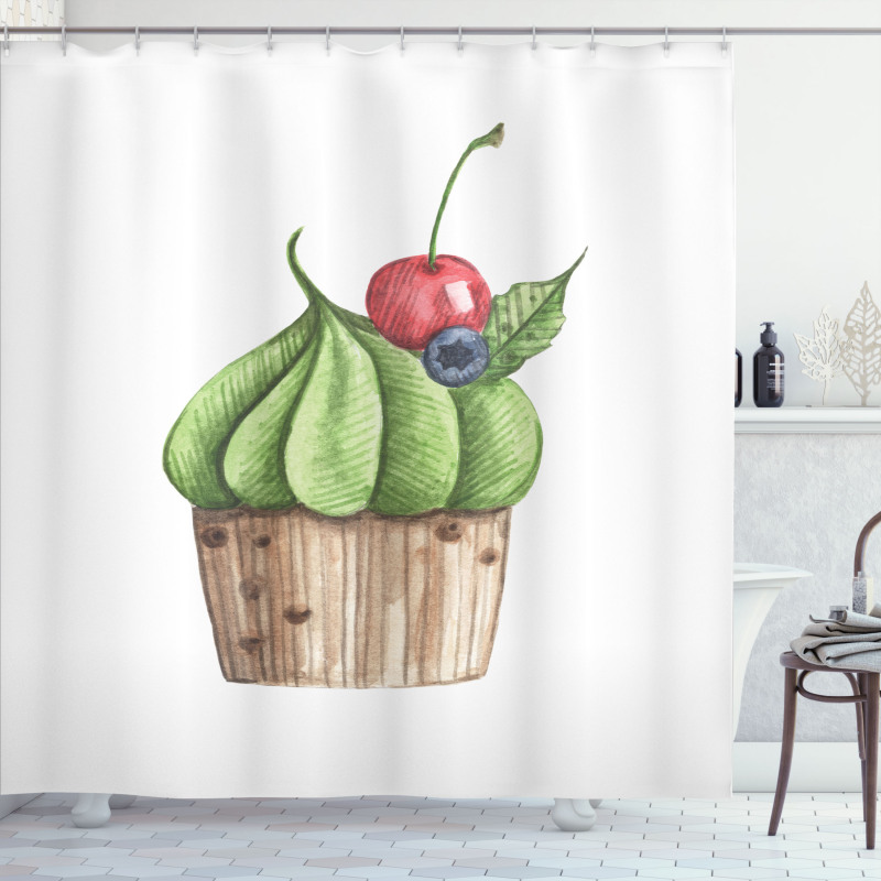 Tasty Cherry Food Graphic Shower Curtain