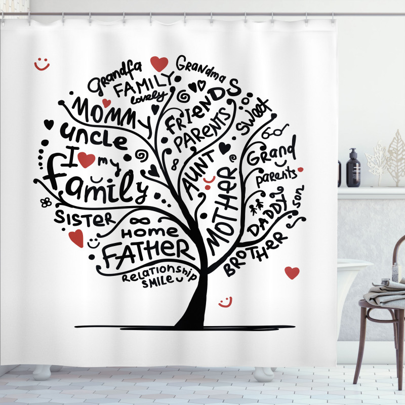 Calligraphic Doodling Shower Curtain