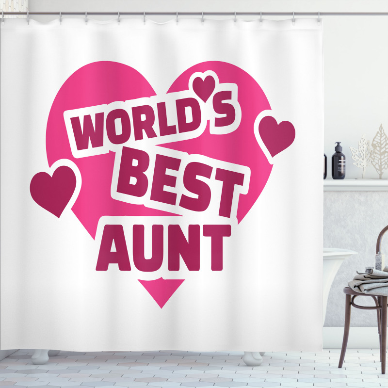 World's Best Aunt Lettering Shower Curtain