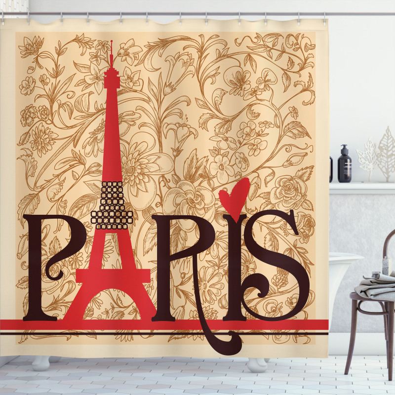 Paris Eiffel Tower View Shower Curtain