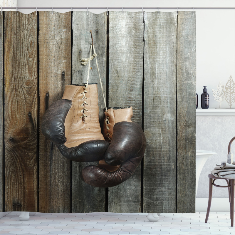 Vintage Boxing Gloves Shower Curtain