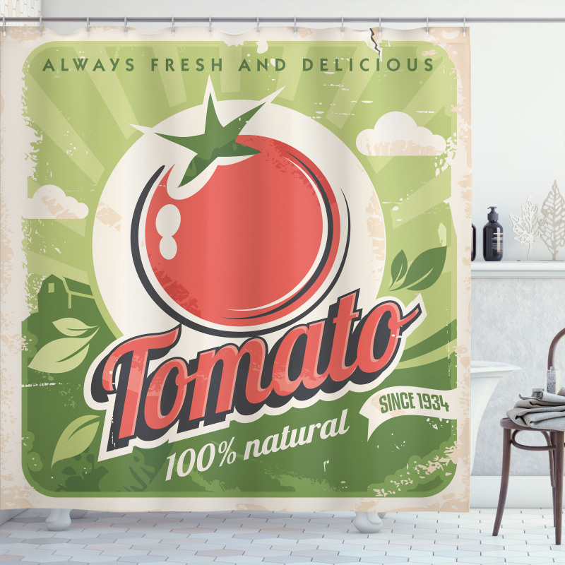 Vintage Tomato Poster Shower Curtain