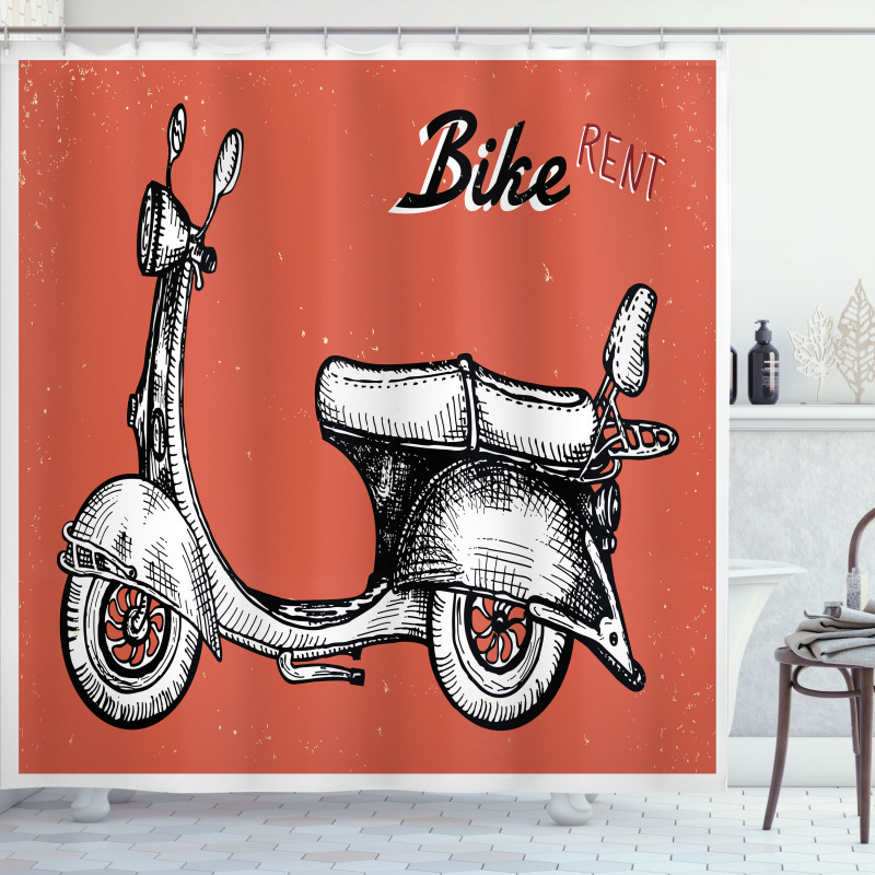 Scooter Bicycle Sign Shower Curtain