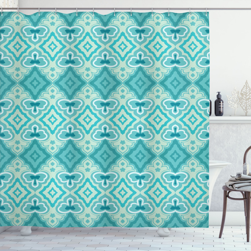Geometric Vintage Floral Shower Curtain