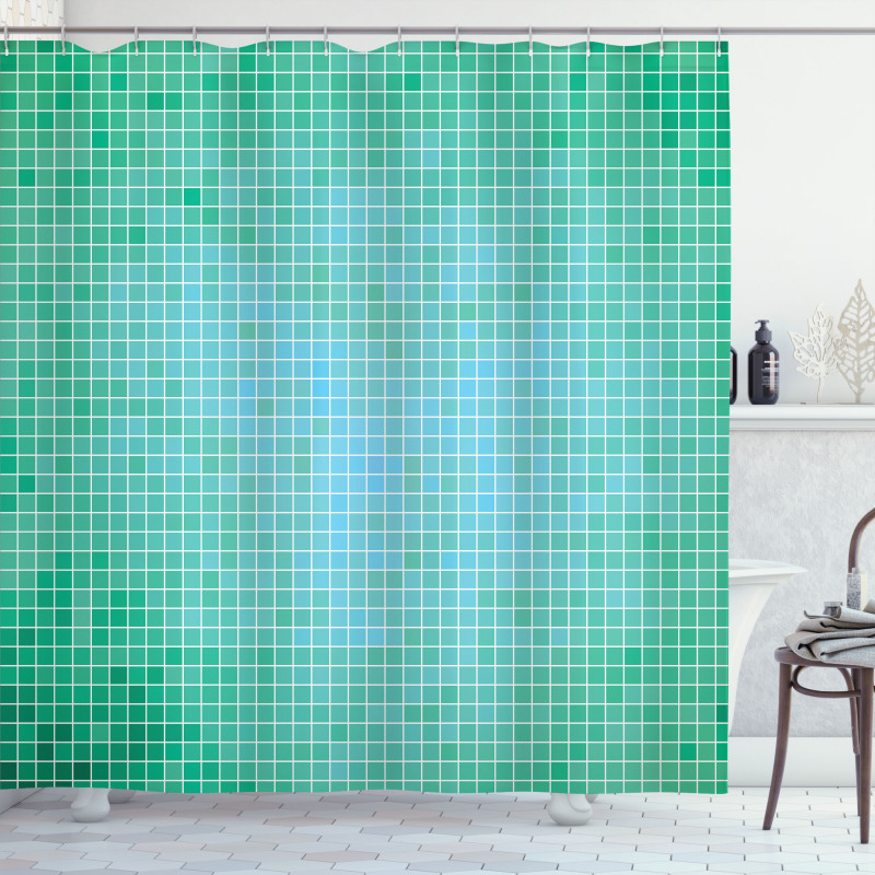 Pixel Mosaic Love Pattern Shower Curtain