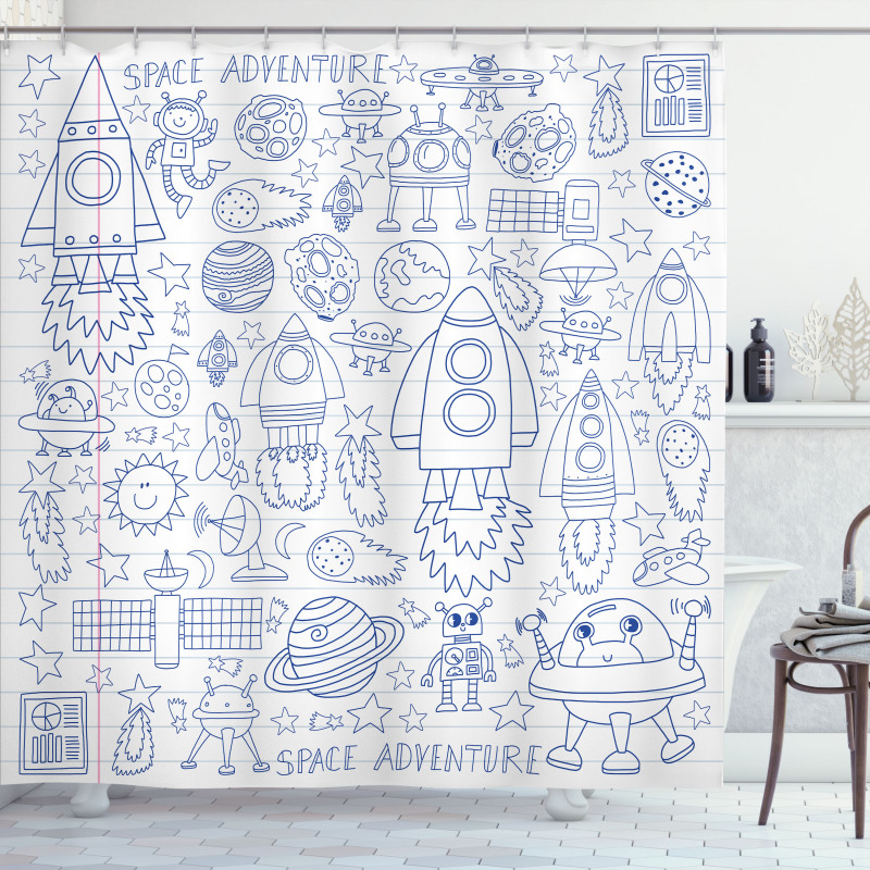 Cosmic Space Adventure Shower Curtain