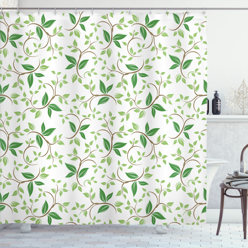 Ivy Green Leaves Shower Curtain