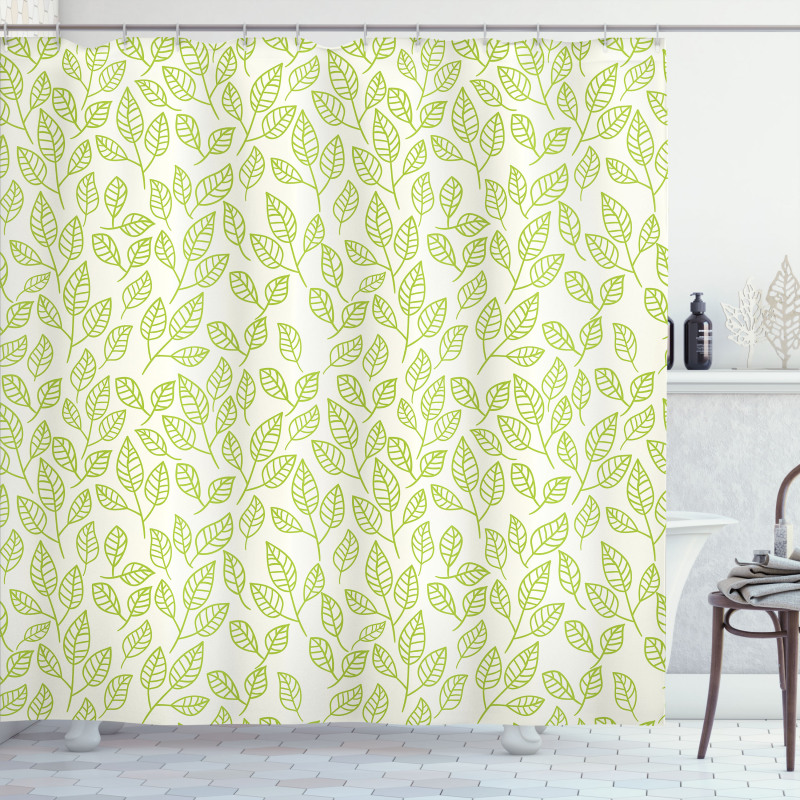 Green Leaves Branches Shower Curtain
