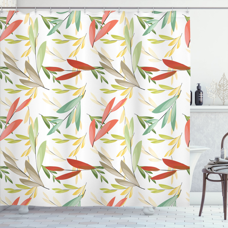 Abstract Modern Leaves Shower Curtain