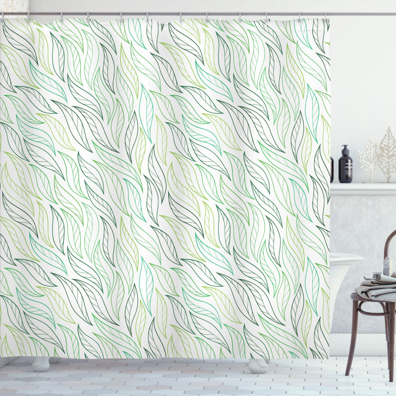 Modern Leaf Patterns Shower Curtain