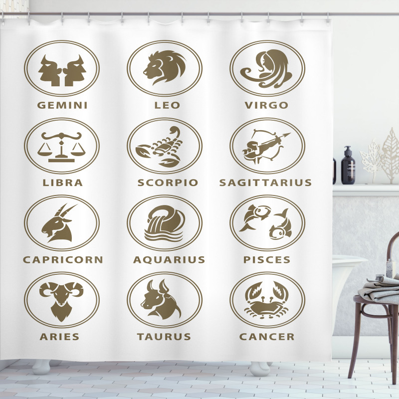 Classic Zodiac Chart Shower Curtain