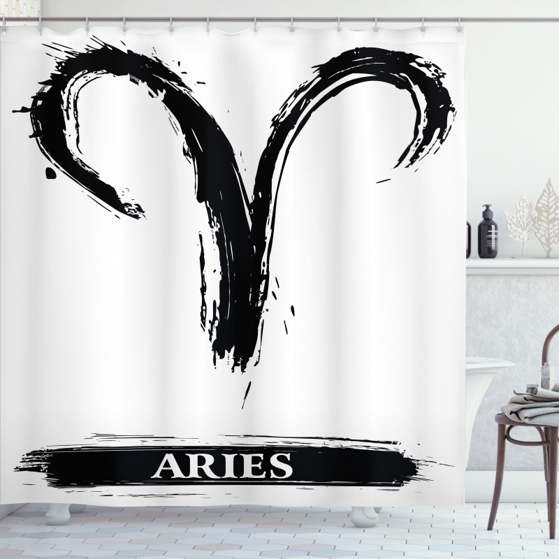 Aries Astrology Sign Shower Curtain