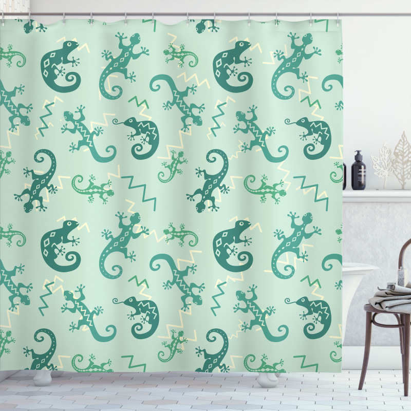 Exotic Lizard Reptile Shower Curtain