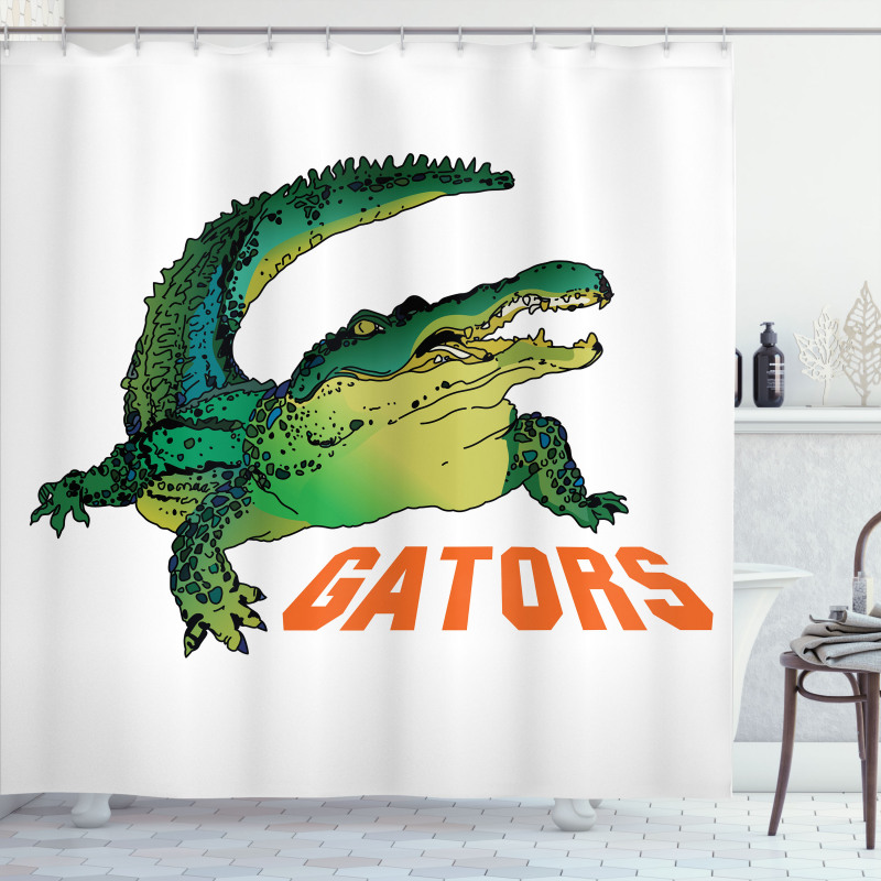 Wild Alligator Crocodile Shower Curtain