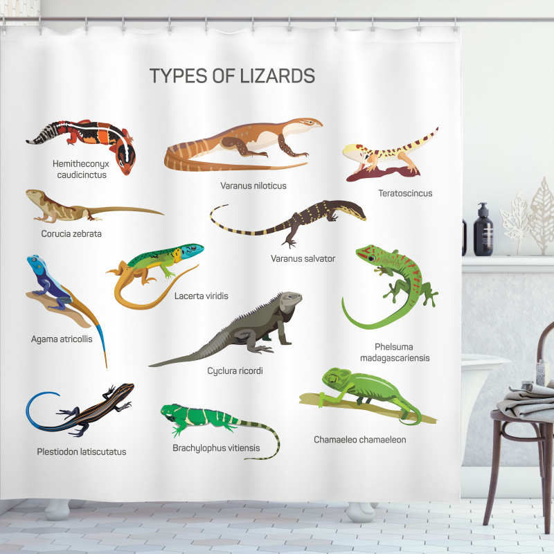 Exotic Lizard Reptiles Shower Curtain