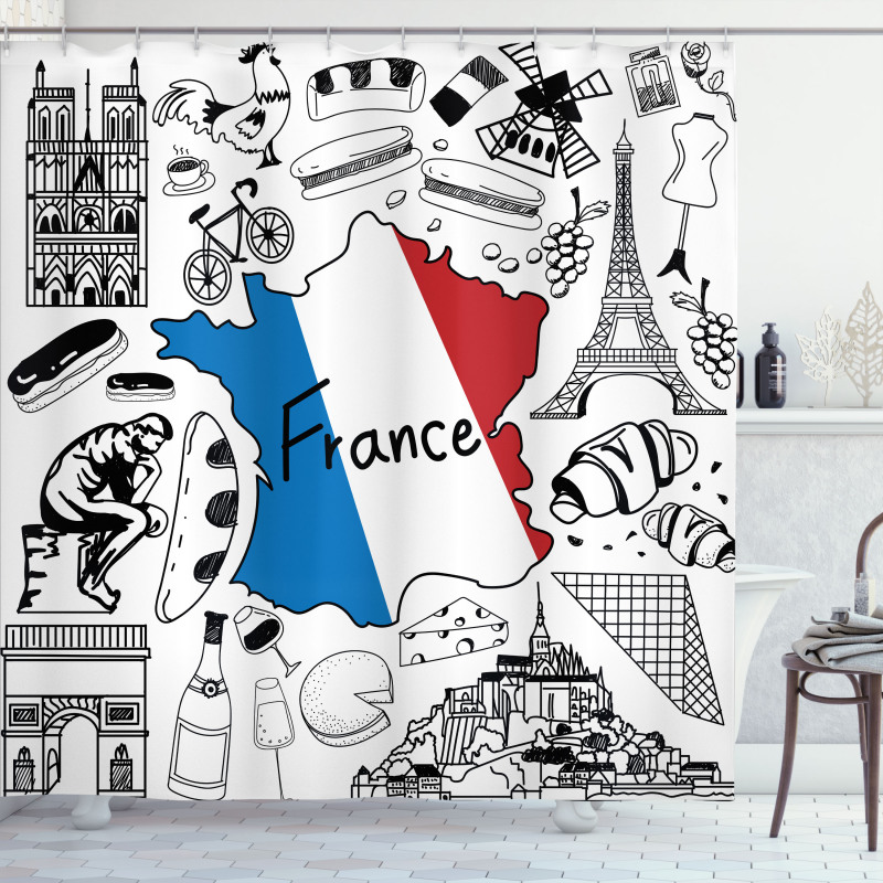 French Culture Shower Curtain